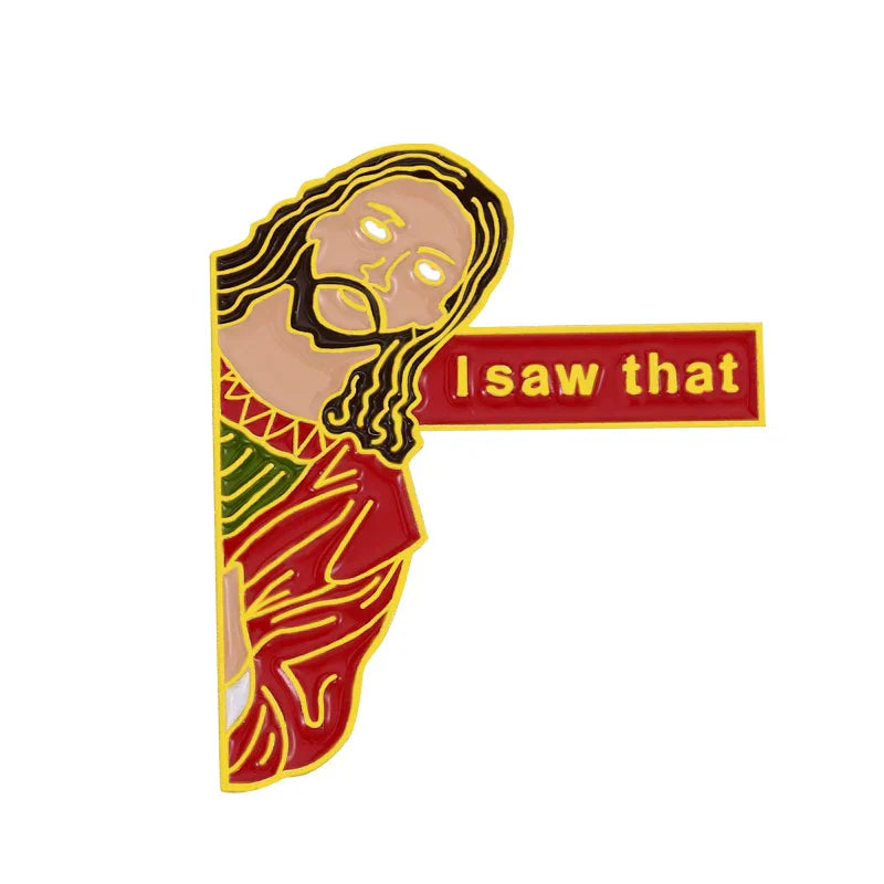 Black Haired Man Red Clothes Enamel Pin Punk Brooch Lapel Gift