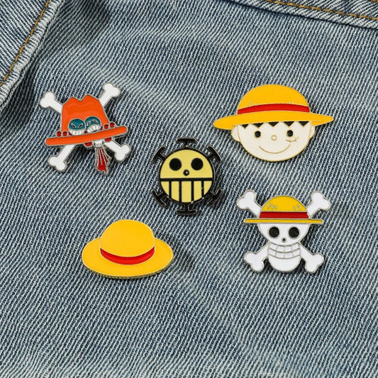 One Piece Luffy Zoro Sanji Enamel Pins Anime Brooch Gift