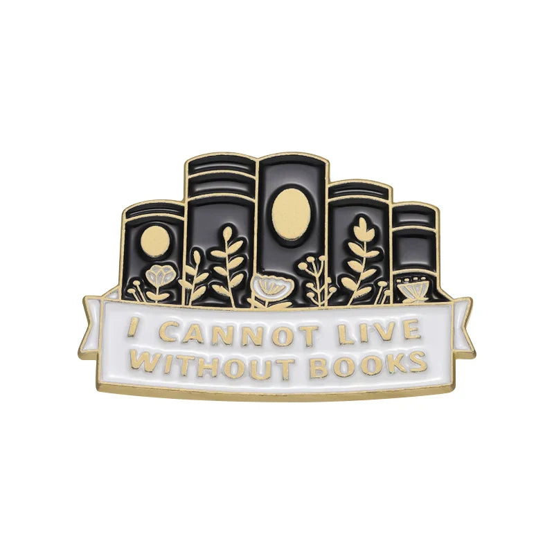 Book Lover Enamel Pin Brooch Lapel Badge Gift for Readers