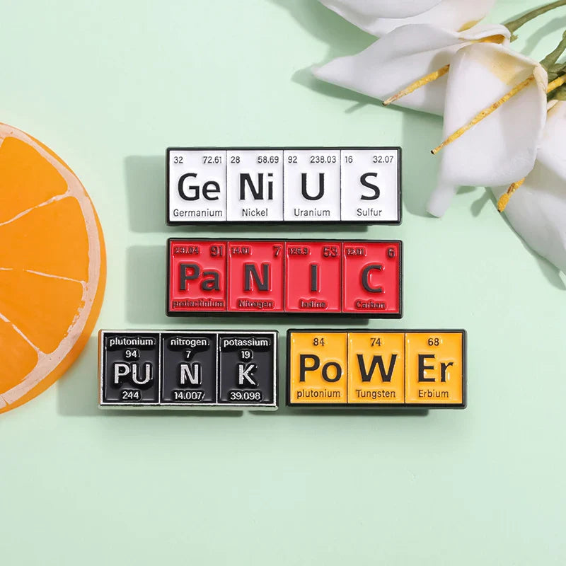 Chemical Element Enamel Pin: Nitrogen, Germanium Brooch for Chemistry Students
