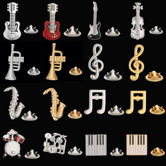 Classic Brooches Music Instruments Lapel Pins Necktie Accessories Jewelry