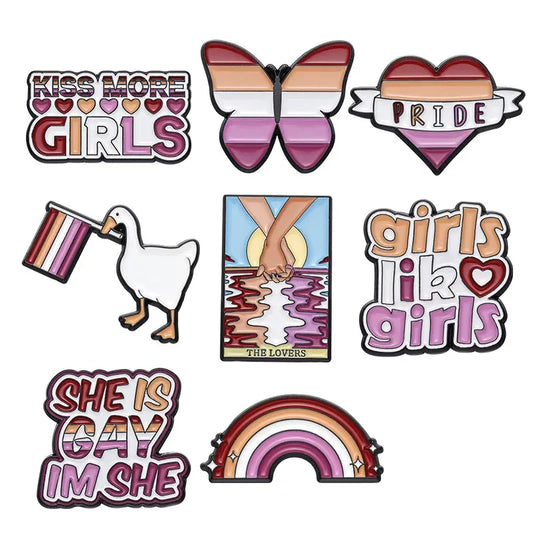 Lesbian Butterfly Enamel Pin Rainbow Brooch Jewelry Gift