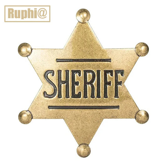 Sheriff Badges Costume Star Western Pin Brooches Halloween Cowboy Party Kids Toy