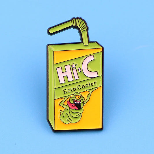 Funny Ghost Juice Enamel Pin Brooch for Backpacks and Clothes Jewelry Gifts