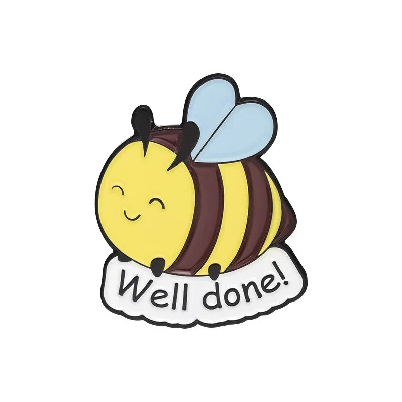 Cartoon Bee Cat Enamel Pin Inspirational Quotes Brooch Lapel Badge Jewelry Gifts