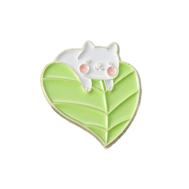 Cat Enamel Pins Coffee Cup Kawaii Pet Metal Badges Backpack Accessories Gift