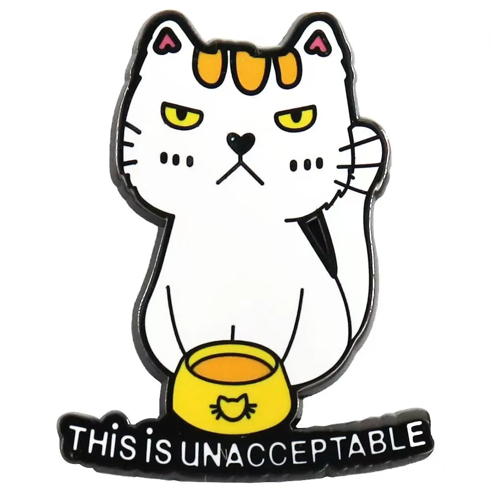 Funny Angry Cat Enamel Pin Brooch Lapel Badge Fashion Jewelry Gift