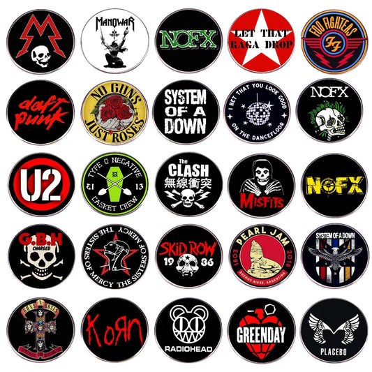 Rock Band Music Pin Badge Lapel Brooch Backpack Denim Accessories Fan Gift