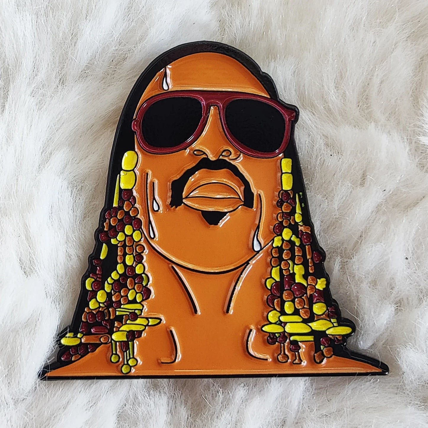 Stevie Wonder Hotter than July Enamel Fashion Pin
