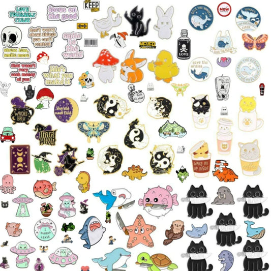 Cute Cartoon Plant Enamel Pins for Backpacks, Bags, Hats - Bulk Brooches, Funny Aesthetic Button Pins, Random Selection