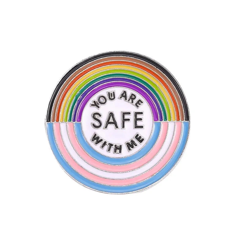 LGBT Rainbow Pride Safety Pin Brooch Lapel Badge Jewelry Gift