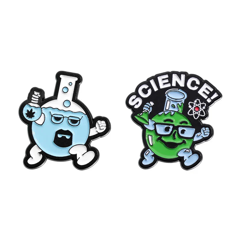 Science Beaker Enamel Pin Brooch Lapel Badge Cartoon Jewelry Gift