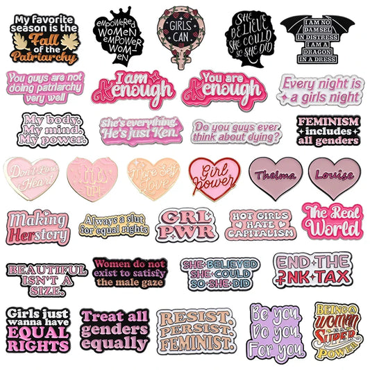 Girl Power Enamel Pin - HOT GIRLS HAVE CAPITALISM Brooch Lapel Badge Jewelry Gift