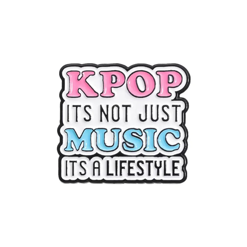 Kpop Music Enamel Pins Custom Quote Brooches Backpack Lapel Badge Gifts