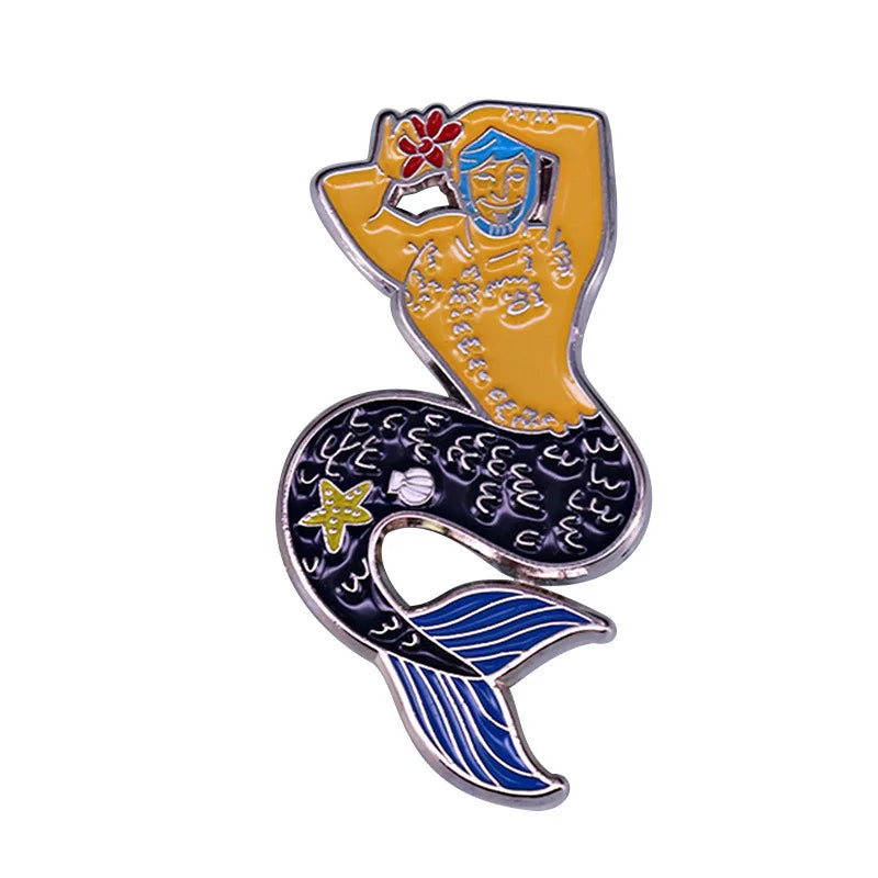 Mermaid Enamel Pins Sea Princess Cat Girl Jewelry Gifts Wholesale