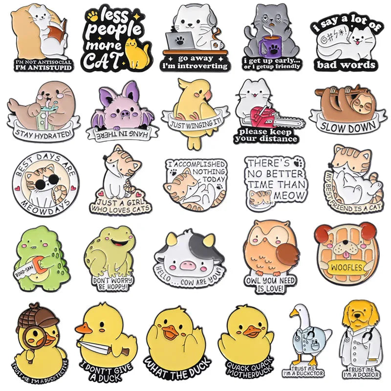 Custom Animal Enamel Pins: Dog Duck Pet Doctor Brooches Lapel Badge Gifts