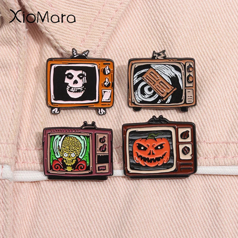 Horror Enamel Pins Halloween Brooches Lapel Backpack Badge Jewelry Gift