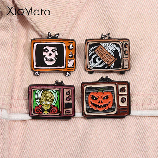 Horror Enamel Pins Halloween Brooches Lapel Backpack Badge Jewelry Gift