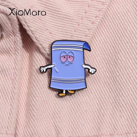 Funny Towel Character Enamel Pin Cartoon Brooch Lapel Badge Jewelry Gifts