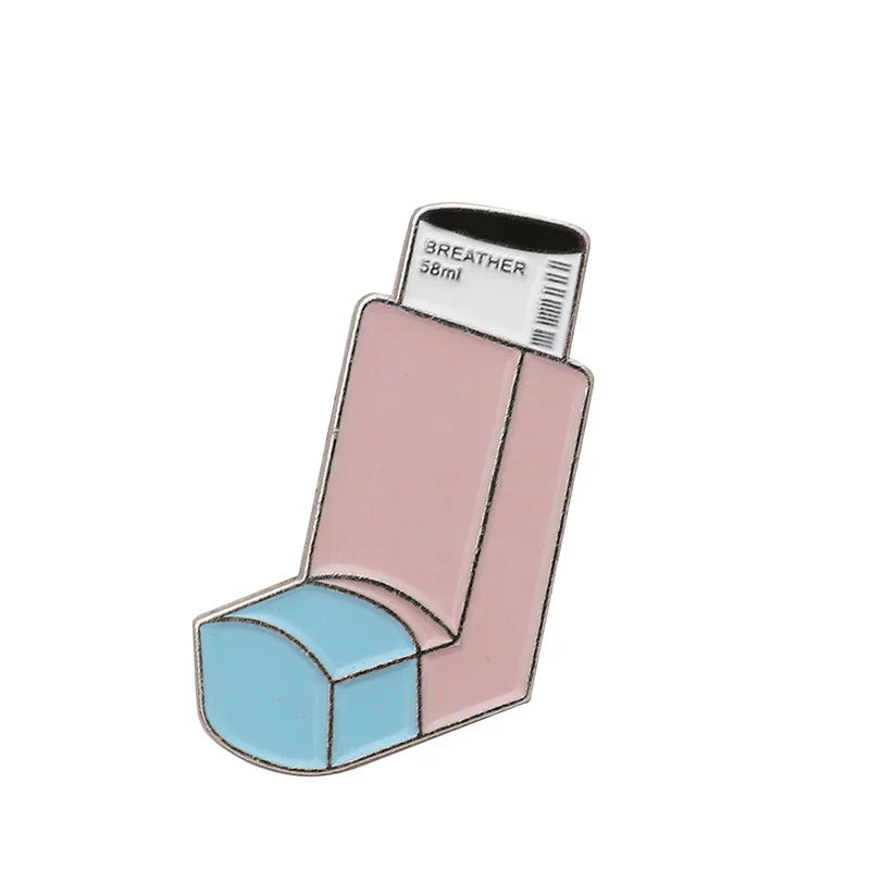 Breather Inhaler Enamel Pins Medical Asthma Brooches Badge Lapel Pins