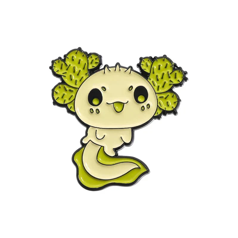 Cute Ocean Creatures Enamel Pins Axolotl Lapel Badge Jewelry Accessories Wholesale