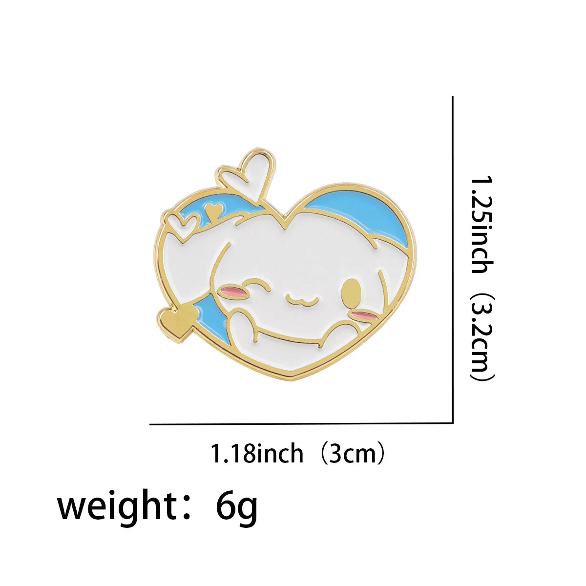 Cartoon Heart Enamel Pin Lapel Brooch Badge for Backpacks and Clothes