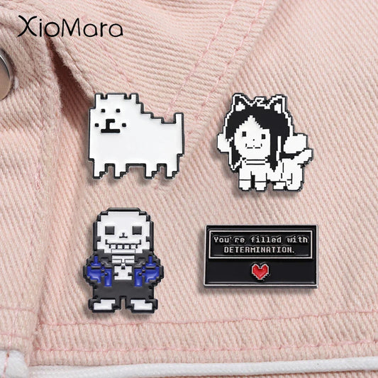 RPG Enamel Pin Anime Dog Pixel Art Brooch Lapel Backpack Badge Jewelry Gifts