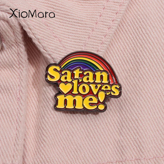 Rainbow Satan Enamel Pin Lucifer Occult Brooch Lapel Badge Jewelry Gift