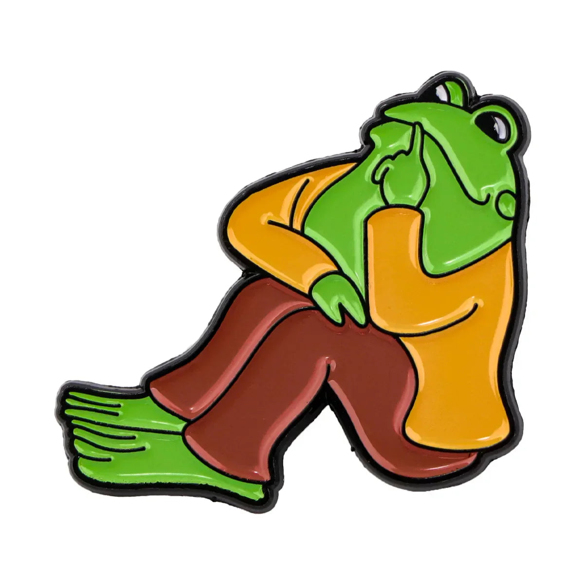Cartoon Frog Toad Enamel Pins Funny Froggy Reading Books Brooch Jewelry Gifts
