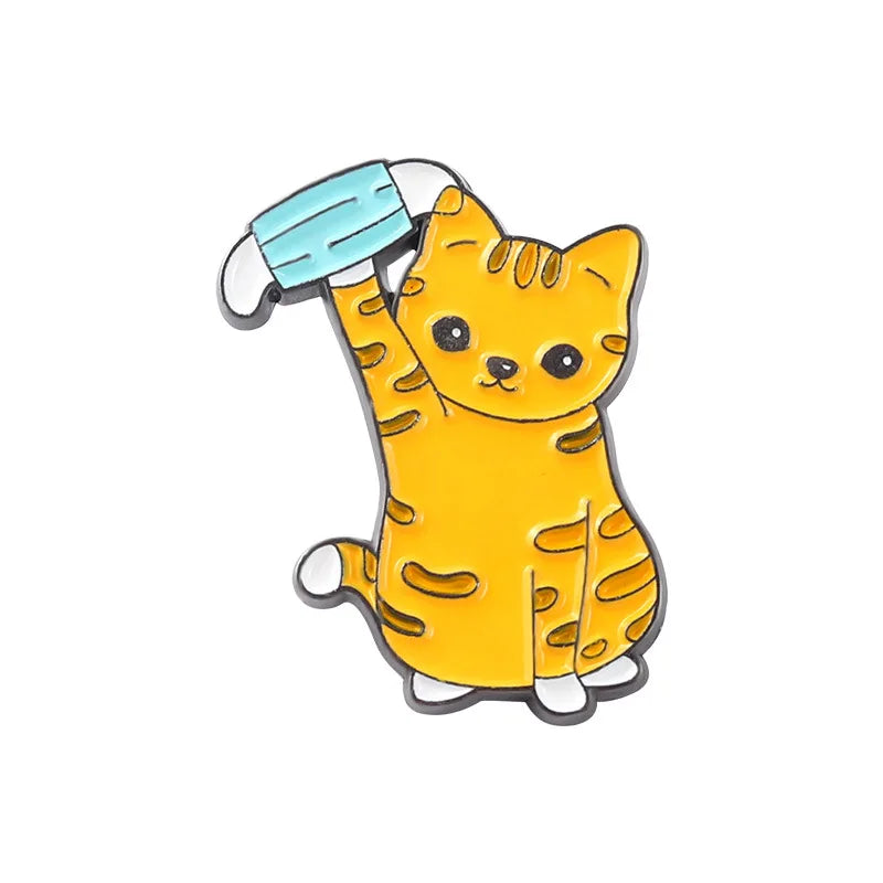 Orange Cat Fish Enamel Pin Cosplay Badge Lapel Jewelry Gift