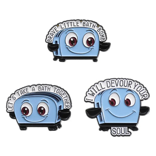 Cartoon Bread Maker Enamel Pin - Funny "I WILL DEVOUR YOUR SOUL" Brooch Lapel Badge