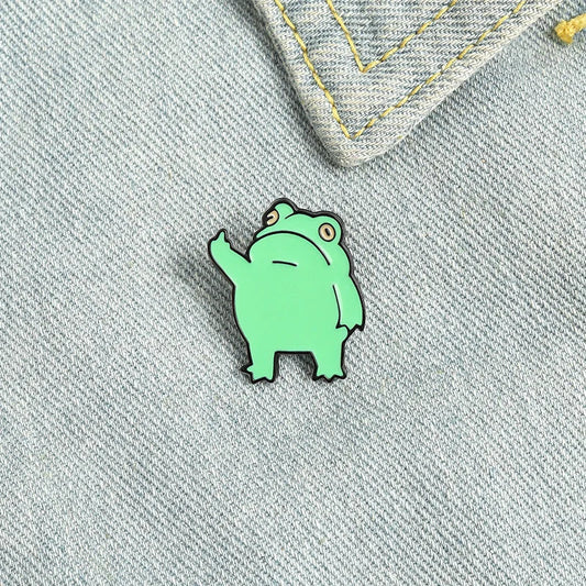Cartoon Frog Brooch Cute Gesture Badge
