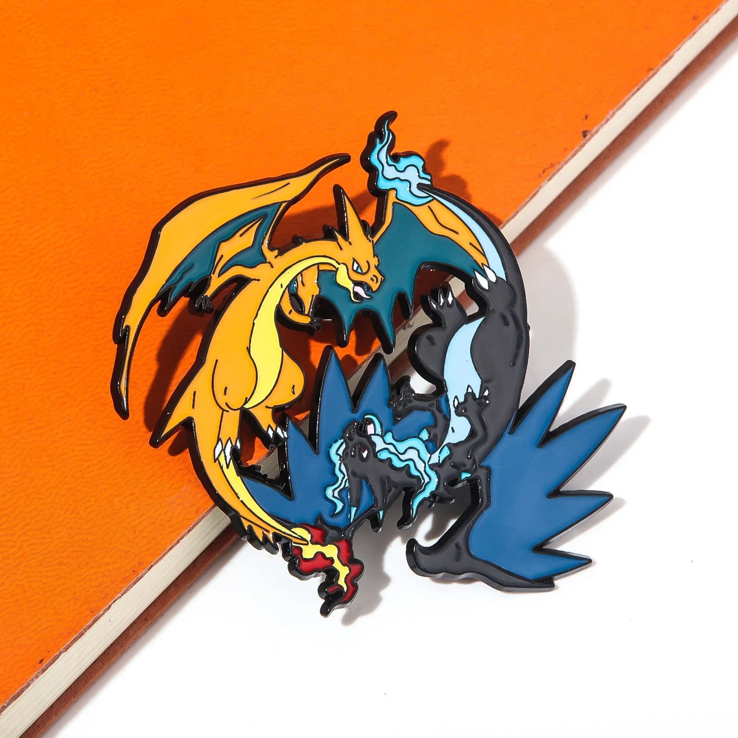 Charizard Enamel Lapel Pin - Fire Dragon Metal Brooch for Fans