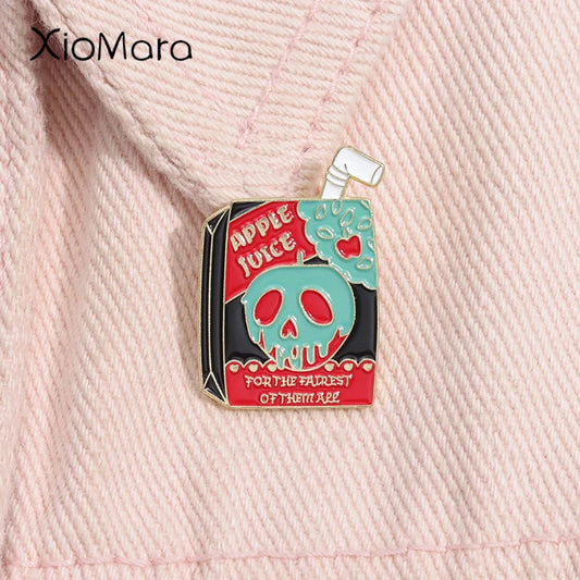 Poison Apple Enamel Pin Anime Goth Horror Brooch Lapel Badge Gift