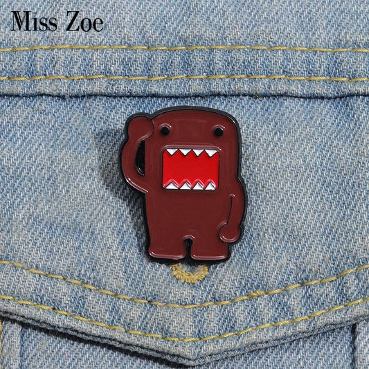 Domo Kun Enamel Pins Kawaii Mascot Brooches Lapel Badges Cartoon Jewelry Gift