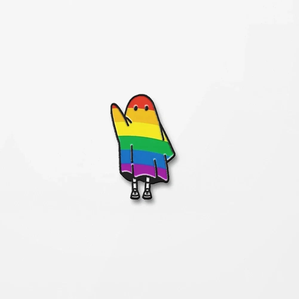 Pride Ghost Enamel Pin LGBT Brooch Jewelry Gift
