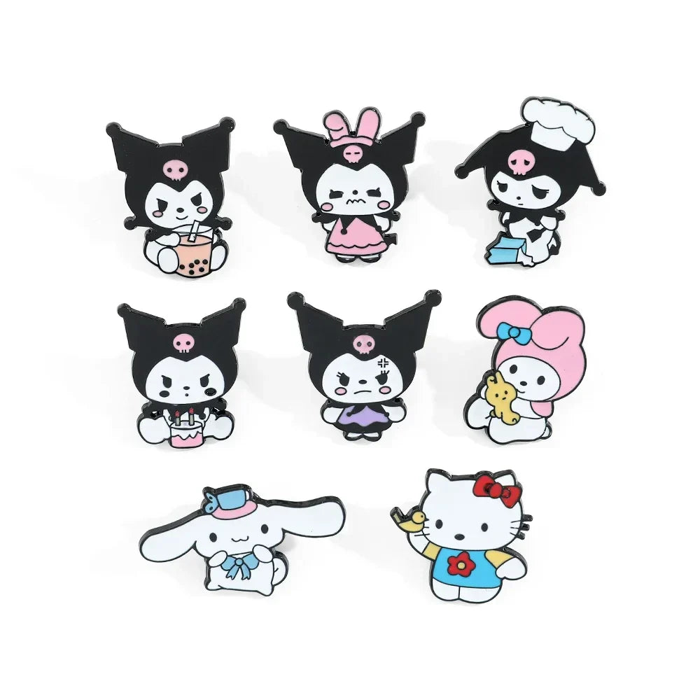 Hello Kitty Animal Brooch Set - Cute Lapel Pins for Backpack & Clothing