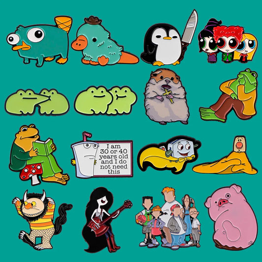 Cartoon Hamster Enamel Pin Penguin Lapel Pin Frog Badge Platypus Brooch Jewelry Gift
