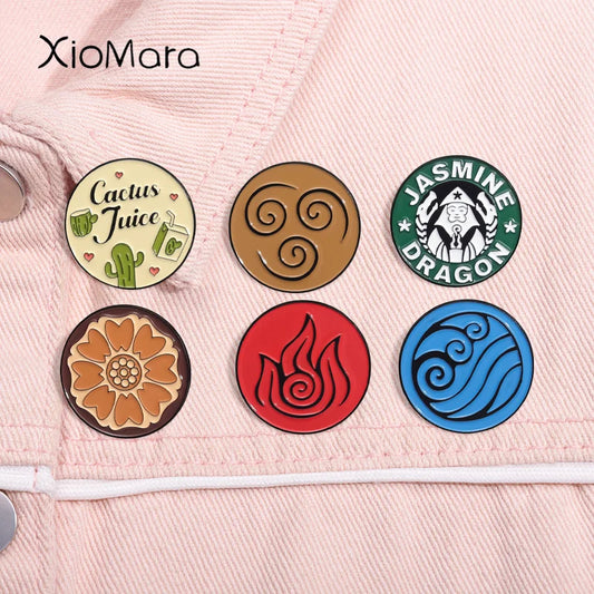 Jasmine Dragon Enamel Pin White Lotus Brooch Lapel Backpack Badge Jewelry Gift