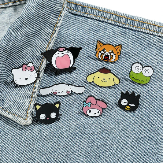 Hello Kitty Animal Brooch Set - Cute Lapel Pins for Backpack