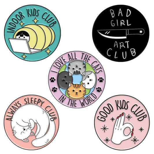 Cat Enamel Pin Kitten Badge Metal Brooch Jewelry Accessories
