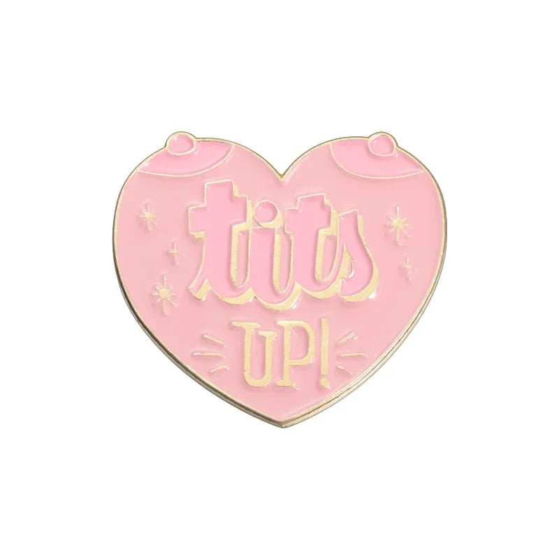 Female Power Enamel Pins Heart Brooches Jewelry Gift