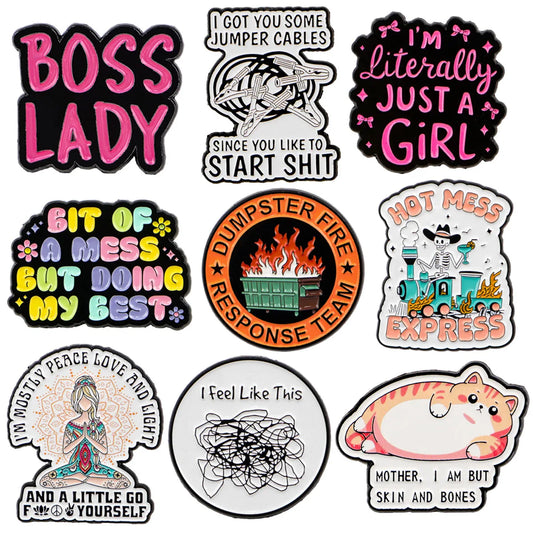 Motivational Quote Enamel Pin Brooch Lapel Badge Fashion Jewelry Gifts