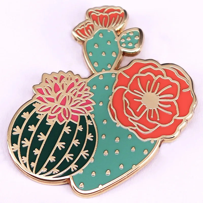 Pretty Flowers Enamel Pin Lapel Badge Brooch for Jacket or Backpack