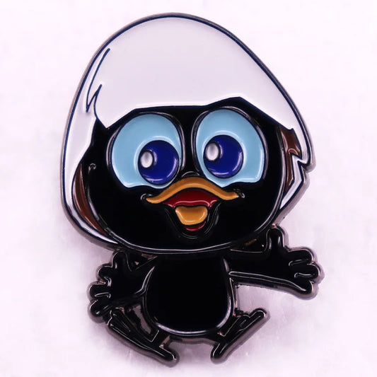 Cute Black Chicken Enamel Pin Kawaii Animal Brooch Jewelry Gift