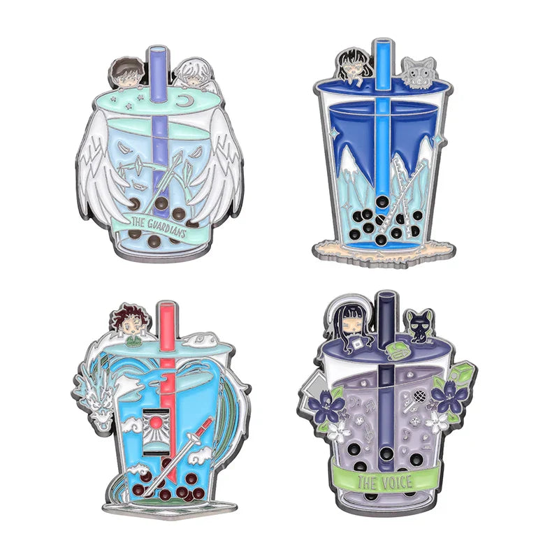 Anime Enamel Pins Set Cartoon Character Brooch Lapel Badge Jewelry Gift for Fans