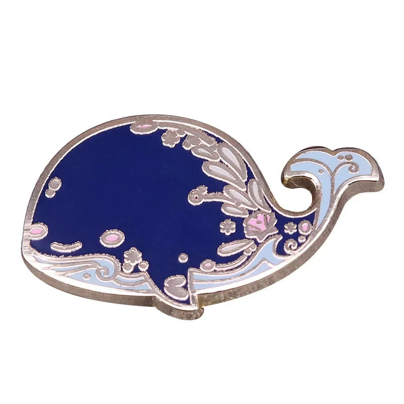 Blue Whale Enamel Pin Shark Lapel Badge Brooch Gift