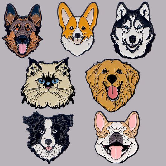 Cute Dog Enamel Pins Brooches for Women - Animal Lapel Pins Jewelry Accessories Gifts