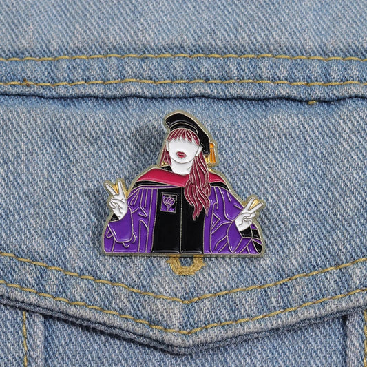 Graduation Enamel Pins Custom Singer Brooches Lapel Badges Jewelry Gift for Fans Students Friends