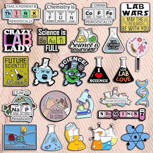Chemical Molecular Structure Enamel Pins Chemistry Gene Strand Brooch Lapel Badge Jewelry Gift